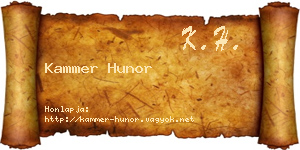 Kammer Hunor névjegykártya